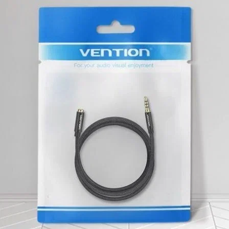 Vention Cable Estéreo BHCBD Jack 3.5 mm Macho a Jack 3.5 mm Hembra 50 cm Negro